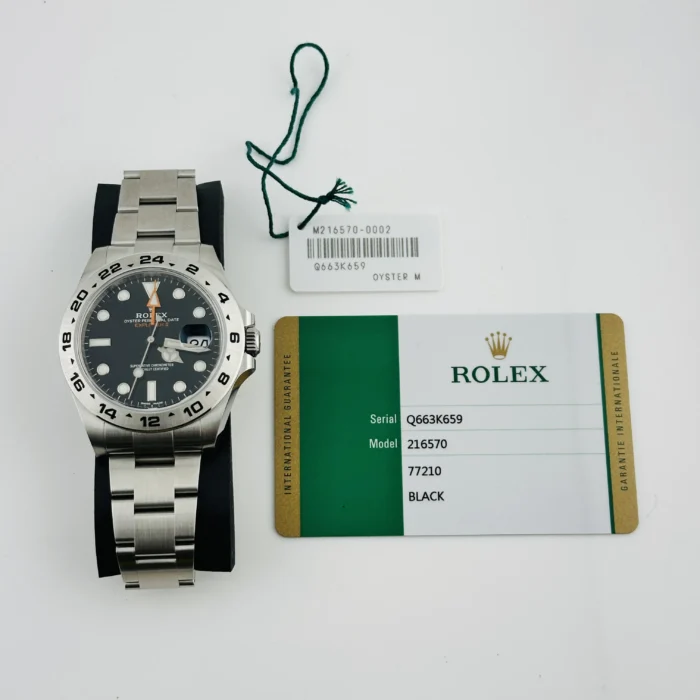 Rolex Explorer II Black Dial on Oyster Ref. 216570 with New Style Card (White) 2020 - Image 6