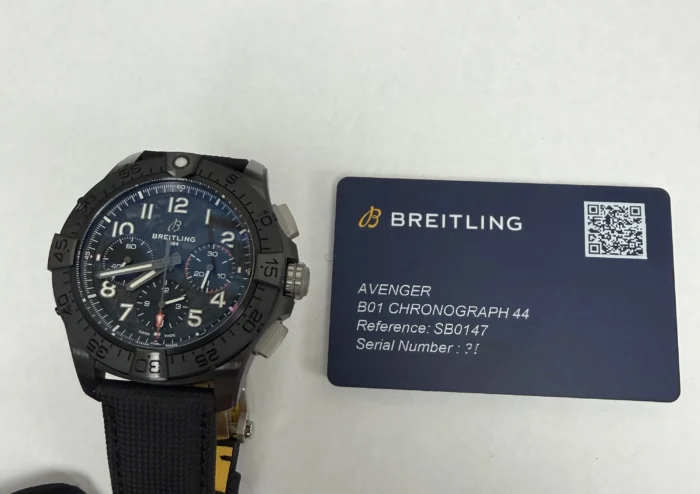 Breitling Avenger B01 Chronograph Carbon Dial on Leather Strap Ref. SB0147101B1X1 with Card 2026 - Image 7