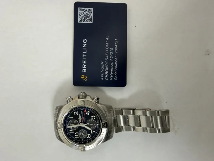 Breitling Avenger Chronograph GMT Black Dial on Bracelet Ref. A24315101B1A1 with Card 2023 - Image 5