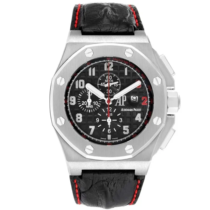 Audemars Piguet Royal Oak Offshore Shaquille O'Neal Special Limited Edition Black Dial with Mega Tapisserie Waffle Pattern Dial on Leather Strap Ref. - Image 1