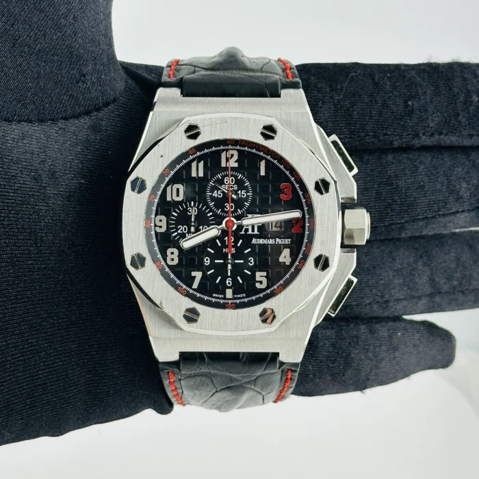 Audemars Piguet Royal Oak Offshore Shaquille O'Neal Special Limited Edition Black Dial with Mega Tapisserie Waffle Pattern Dial on Leather Strap Ref. - Image 2