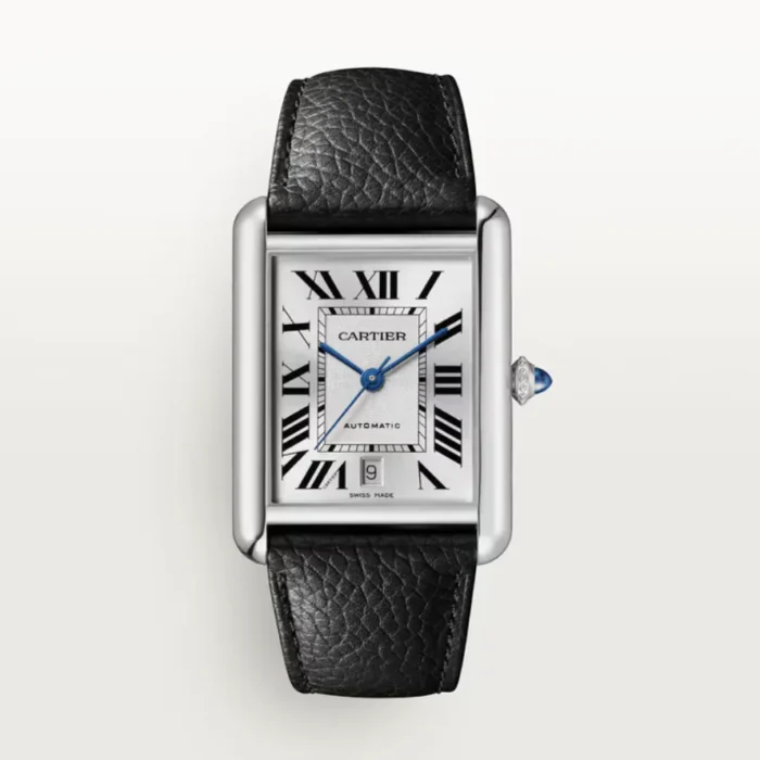 Cartier Tank Must XL Silver Roman Dial on Leather Strap Ref. 4490/WSTA0040 with Card 2024 - Image 1