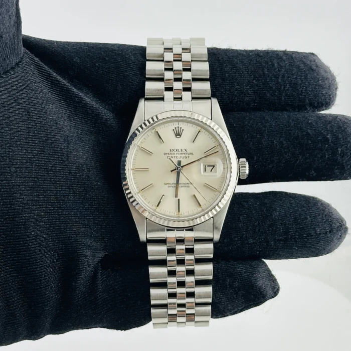 Rolex Datejust Silver Stick Dial on D-Link Jubilee Ref. 16014 - Image 2