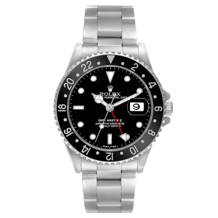 20251938_j6o6p1labish8ell1ltvlktona31.webp Rolex GMT-Master II Black Dial on Oyster Ref. 16710 with Papers 2001 - Image 1