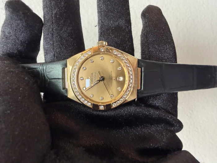 Omega Constellation Co-Axial Champagne Dial on Leather Strap Ref. 131.58.29.20.58.001 with Card - Image 2