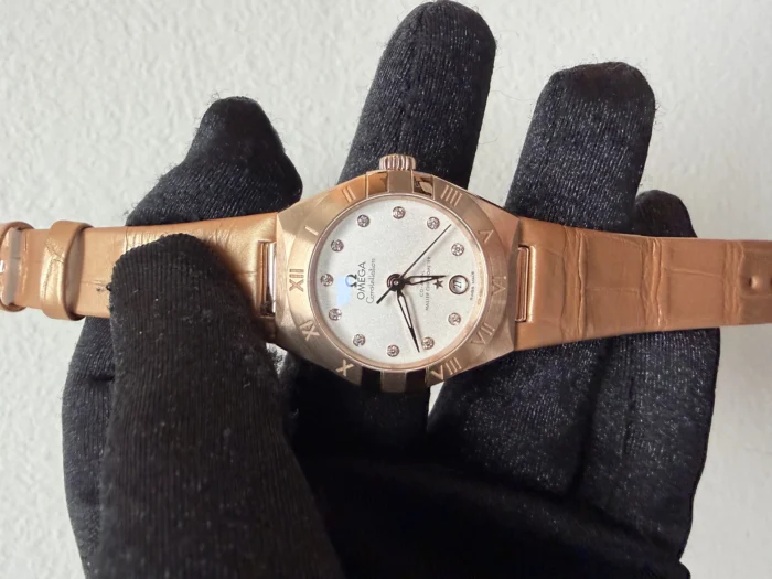 Omega Constellation Co-Axial White Diamond Dial on Leather Strap Ref. 131.53.29.20.52.002 with Card - Image 2