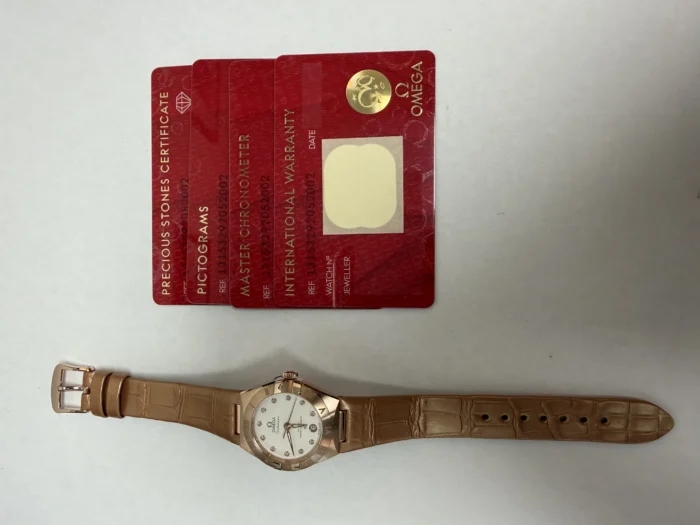 Omega Constellation Co-Axial White Diamond Dial on Leather Strap Ref. 131.53.29.20.52.002 with Card - Image 5