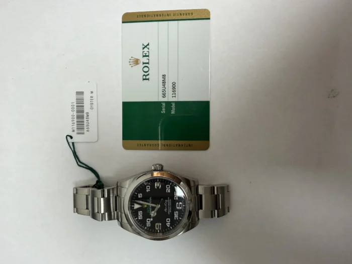 Rolex Airking Black Dial on Oyster Ref. 116900 with New Style Card (White) 2019 - Image 6