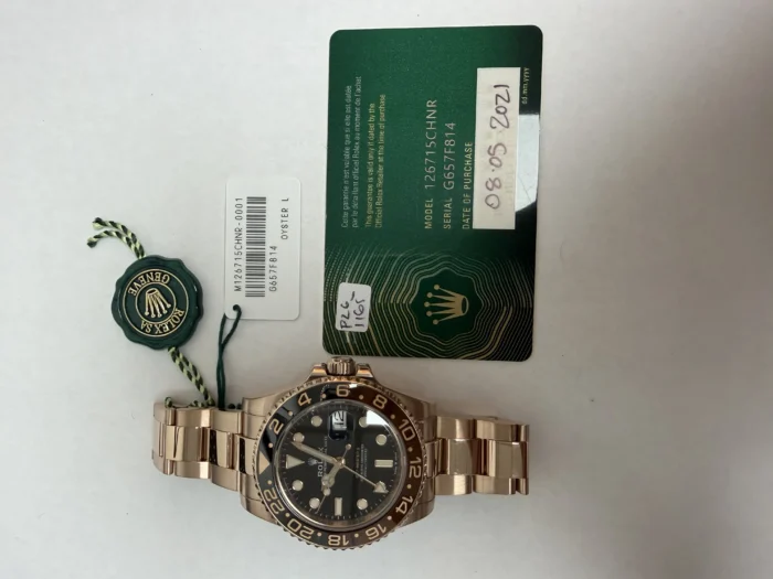 Rolex GMT-Master II "Root Beer" Black Dial on Oyster Ref. 126715CHNR with New Style Card (green) 2021 - Image 5