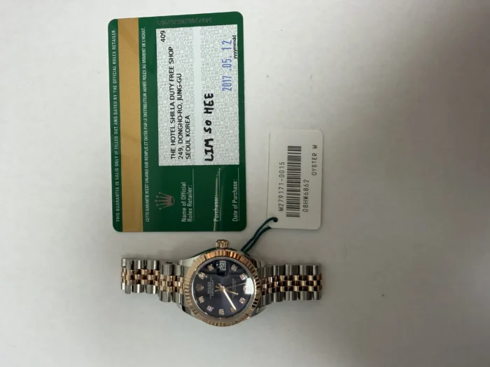 Rolex Datejust Lady Aubergine Diamond Dial on Jubilee Ref. 279171 with Card (New Style White) 2017 - Image 6