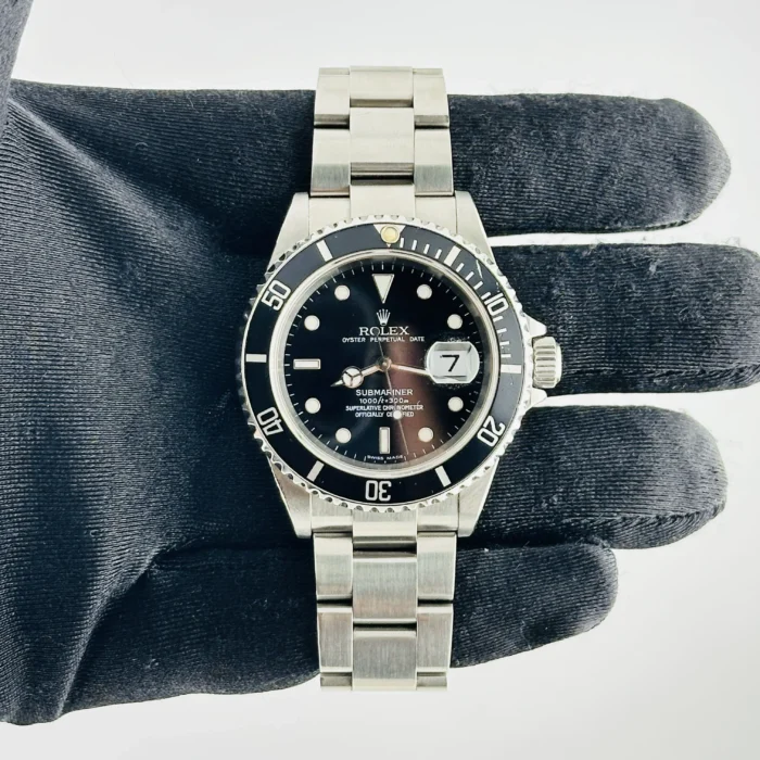 Rolex Submariner Black Dial on Oyster Bracelet Ref. 16610 with Papers 2006 - Image 2
