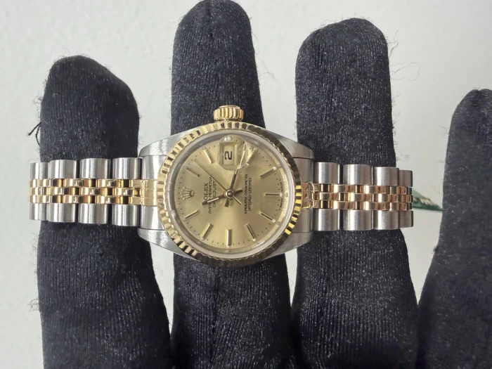 Rolex Datejust Gold Stick Dial on D-Link Jubilee Ref. 79173 with Papers 2000 - Image 2