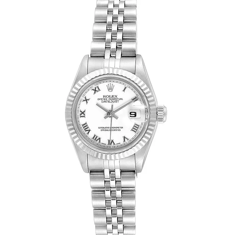 20251965_joax5w7l7u0jn9b4jiuse88bvvzp.webp Rolex Datejust White Roman Dial on D-Link Jubilee Bracelet Ref. 69174 with Papers 1999 - Image 1