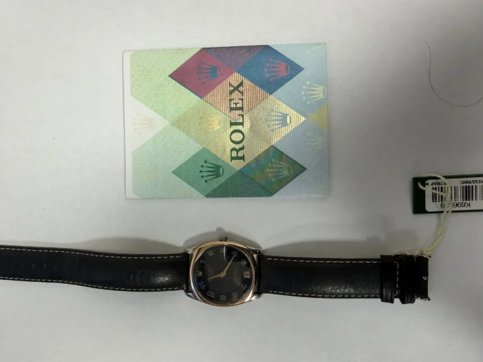Rolex Cellini Black Dial on AM Leather Ref. 4233/9 with Papers 2005 - Image 4