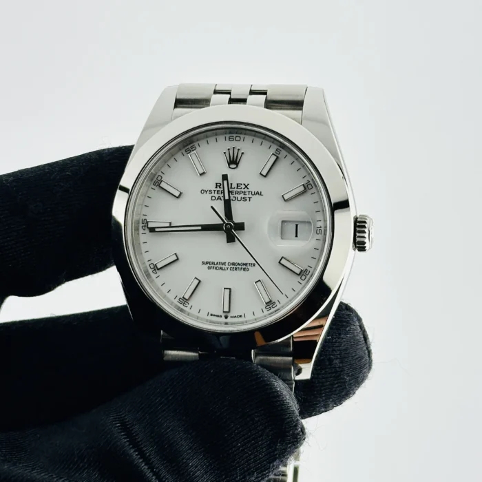 Rolex Datejust White Index Dial on Jubilee Ref. 126300 with New Style Card (green) 2024 - Image 3