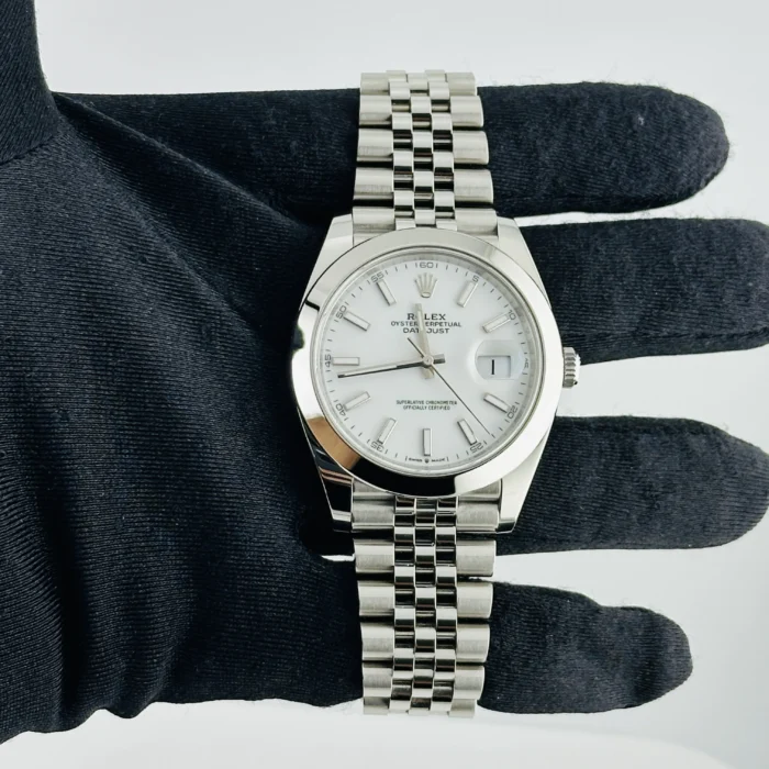 Rolex Datejust White Index Dial on Jubilee Ref. 126300 with New Style Card (green) 2024 - Image 2