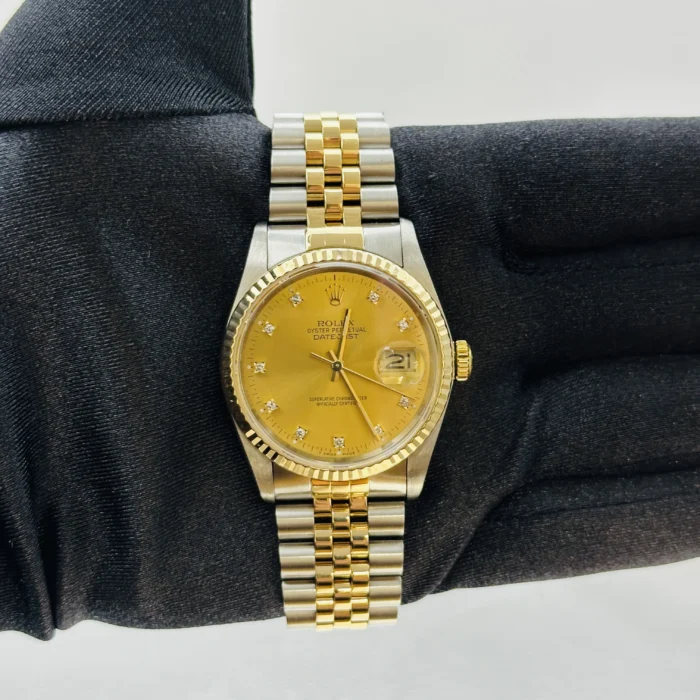 Rolex Datejust Champagne Diamond Factory Dial on D-Link Jubilee Ref. 16233 - Image 2
