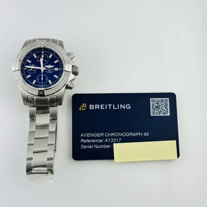 Breitling Avenger Chronograph Blue Dial on Bracelet Ref. A13317101C1A1 with Card 2023 - Image 6