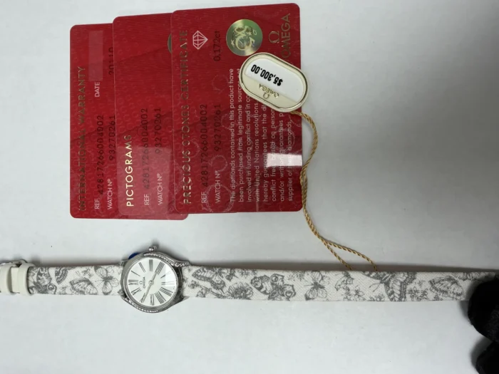 Omega De Ville Mini Tr√©sor Quartz White Dial on Fabric Strap Ref. 428.17.26.60.04.002 with Card - Image 5