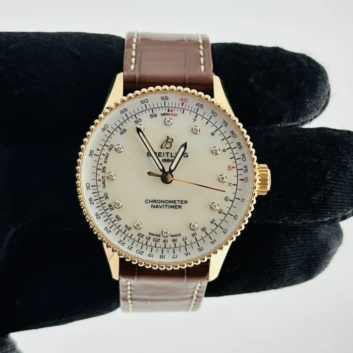 Breitling Navitimer Automatic MOP Dial on Leather Strap Ref. R17327211A1P1 with Card 2025 - Image 3