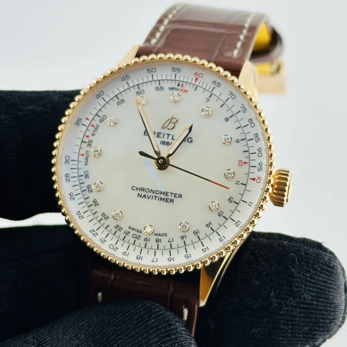Breitling Navitimer Automatic MOP Dial on Leather Strap Ref. R17327211A1P1 with Card 2025 - Image 4