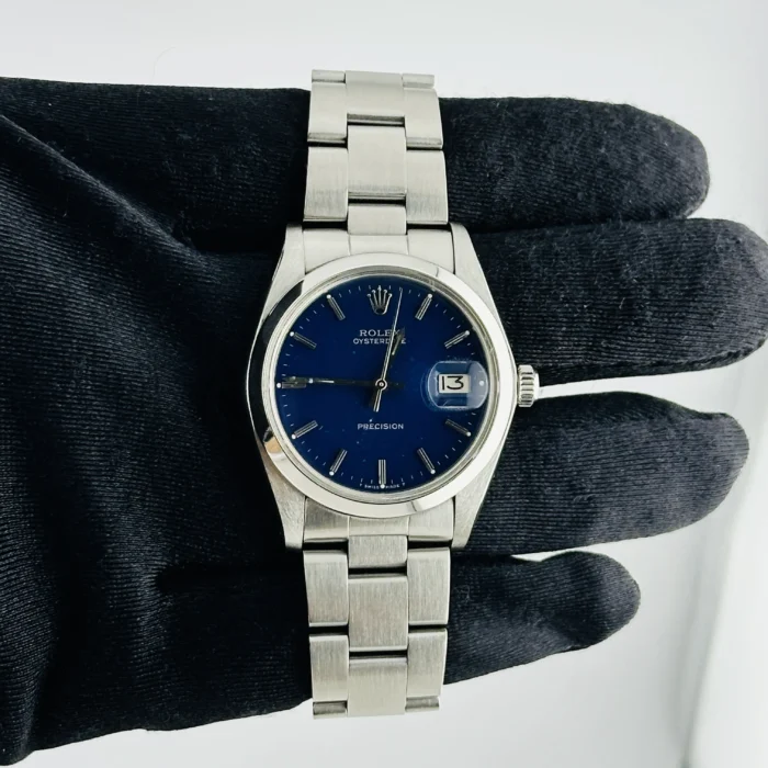 20252011_cv1p61xvbtfz9oqeo7m02619x144.webp Rolex Oysterdate Precision Blue Refinished Dial Dial on Oyster Bracelet Ref. 6694 - Image 1