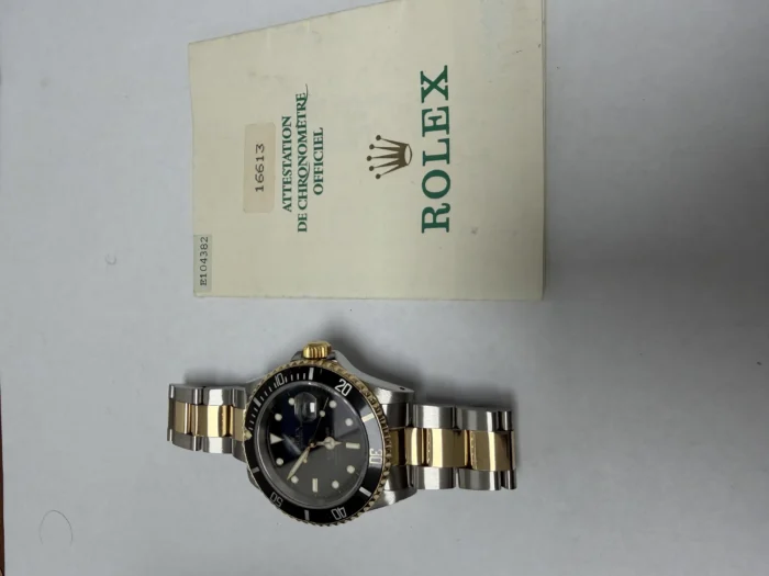 Rolex Submariner Black Dial on Oyster Ref. 16613 with Papers 1990 - Image 6