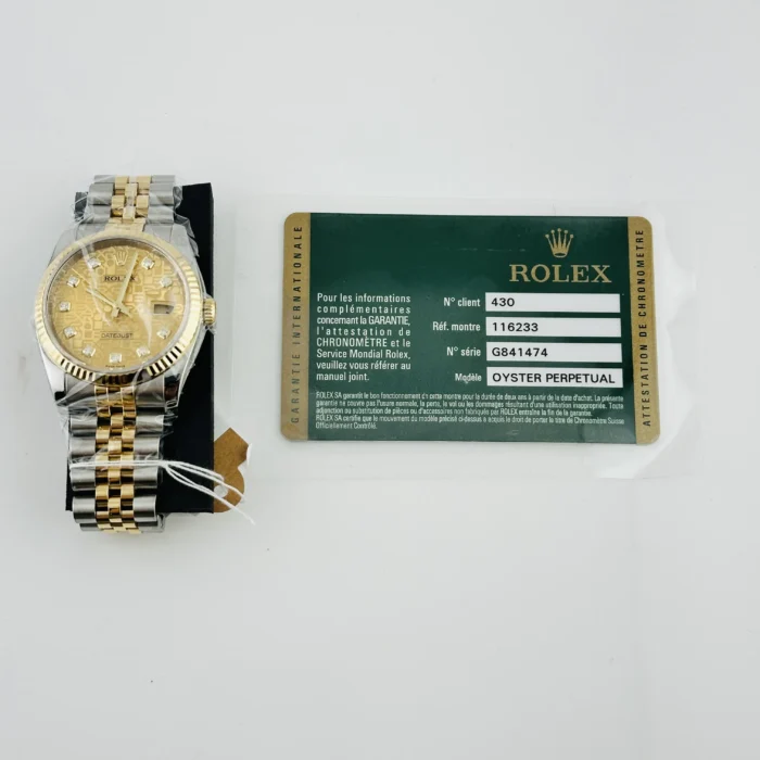 Rolex Datejust Gold Anniversary Diamond Dial Dial on D-Link Jubilee Ref. 116233 with Card (Old Green) 2013 - Image 6
