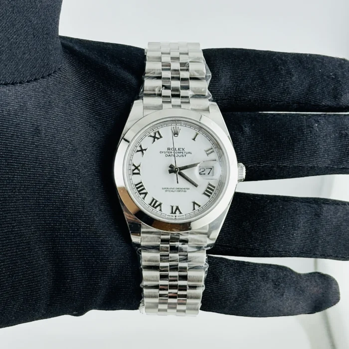 Rolex Datejust White Roman Dial on Jubilee Ref. 126300 with New Style Card (green) 2022 - Image 2