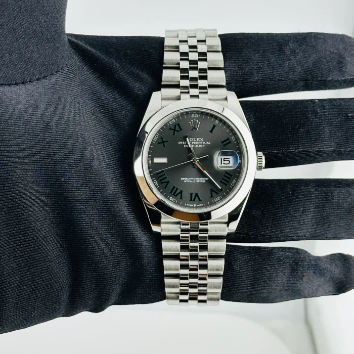 Rolex Datejust Slate Green Roman / Wimbledon Dial on Jubilee Ref. 126300 with New Style Card (White) 2018 - Image 2