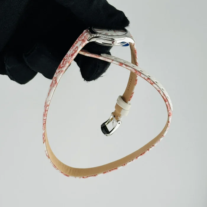 Omega De Ville Mini Tr√©sor Quartz White / Pink Roman Markers Dial on Fabric Strap Ref. 428.17.26.60.04.003 with Card - Image 4