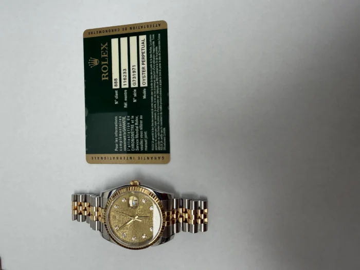 Rolex Datejust Gold Anniversary Diamond Dial Dial on Jubilee Ref. 116233 with Card (Old Green) 2013 - Image 5