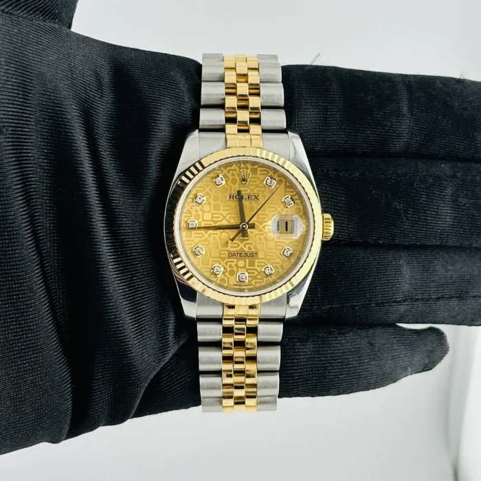 Rolex Datejust Gold Anniversary Diamond Dial Dial on Jubilee Ref. 116233 with Card (Old Green) 2013 - Image 2