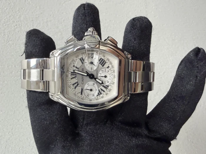 Cartier Roadster XL Chrono Silver Roman Numerals Dial Ref. 2618 with Papers 2004 - Image 2