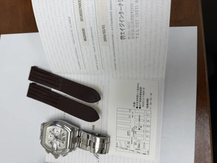 Cartier Roadster XL Chrono Silver Roman Numerals Dial Ref. 2618 with Papers 2004 - Image 6