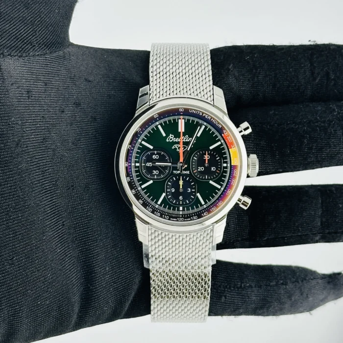 Breitling Top Time B01 Green Dial on Bracelet Ref. AB01762A1L1A1 with Card 2025 - Image 2