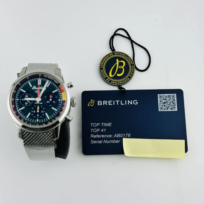 Breitling Top Time B01 Green Dial on Bracelet Ref. AB01762A1L1A1 with Card 2025 - Image 6