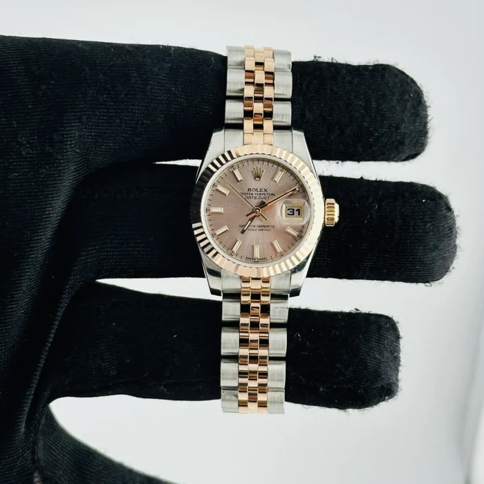 Rolex Datejust Lady Pink Stick Dial on D-Link Jubilee Ref. 179171 with Card (Old Green) 2015 - Image 2