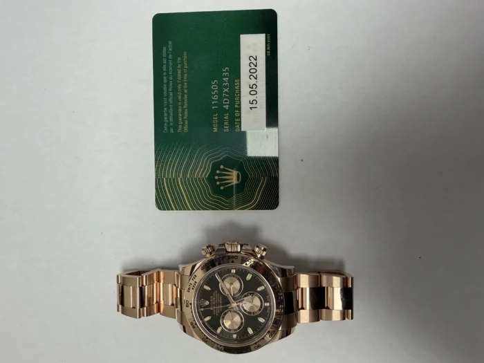 Rolex Daytona Black Index Dial on Oysterlock Ref. 116505 with New Style Card (green) 2022 - Image 5
