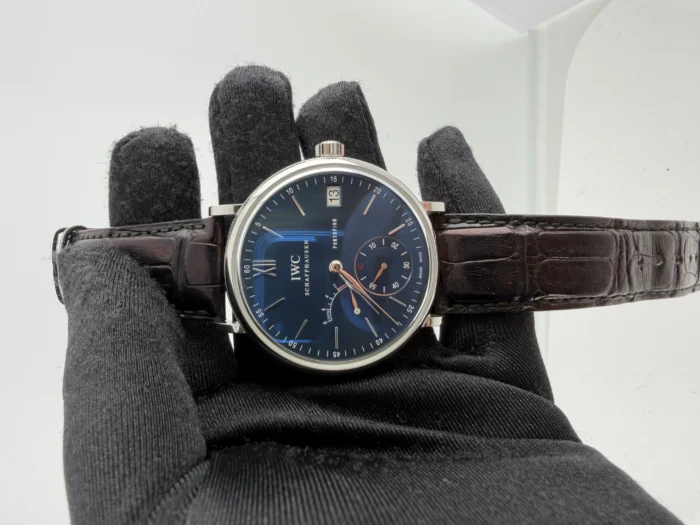 IWC Portofino Hand-Wound Eight Days Blue Dial on Leather Strap Ref. IW510106 with Card 2017 - Image 2