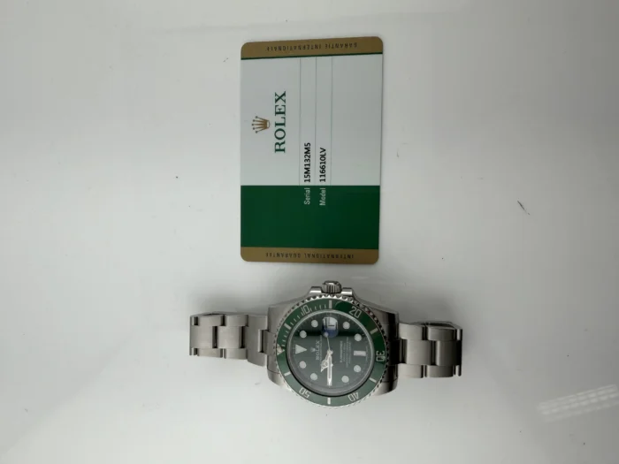Rolex Submariner Green Dial on Oyster Ref. 116610LV with New Style Card (White) 2017 - Image 5