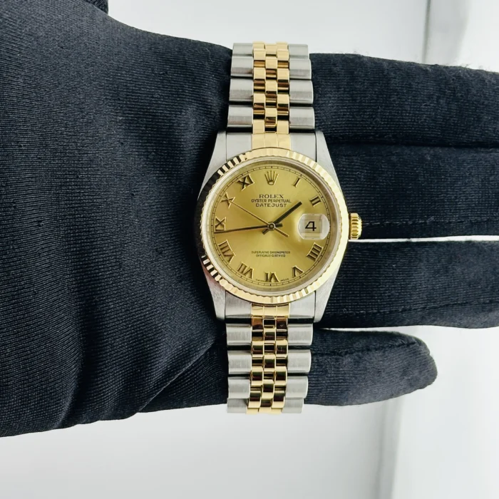 Rolex Datejust Champagne Roman Dial on D-Link Jubilee Ref. 16233 - Image 2