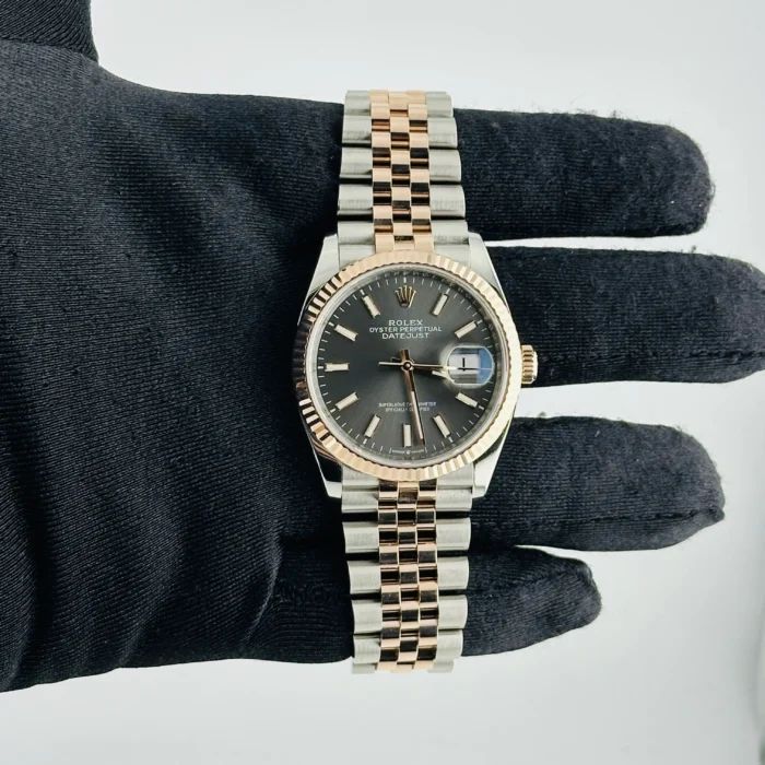 Rolex Datejust Dark Rhodium Index Dial on Jubilee Ref. 126231 with New Style Card (green) 2020 - Image 2