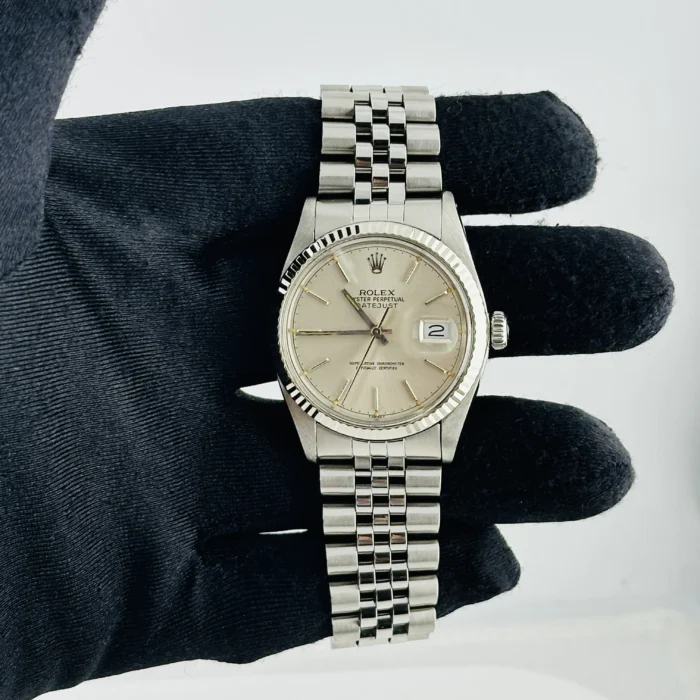 Rolex Datejust Silver Stick Dial on D-Link Jubilee Ref. 16014 - Image 1