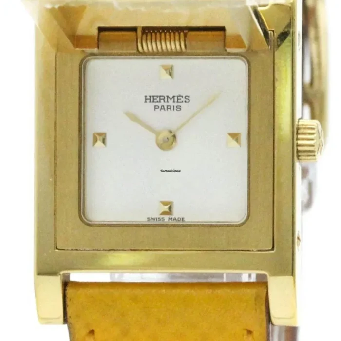 Hermes Medor White Dial on Leather Ref. MEDOR - Image 1