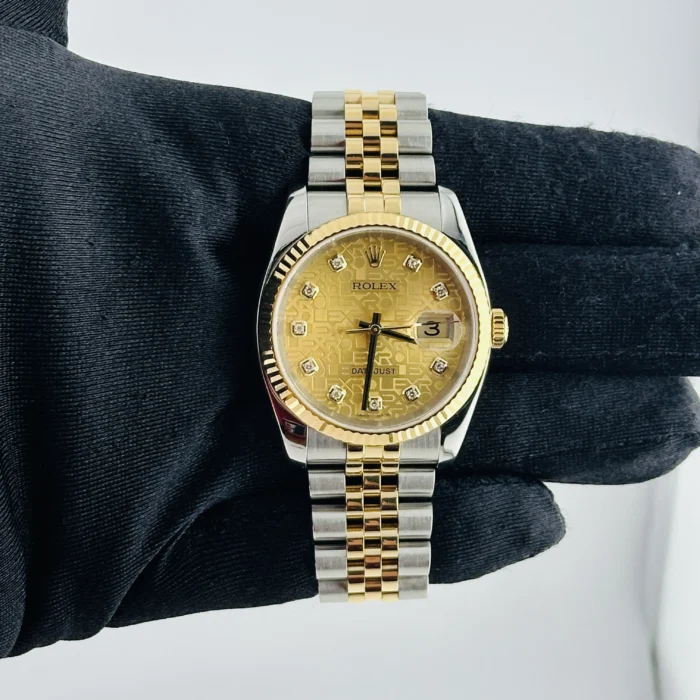 Rolex Datejust Gold Anniversary Diamond Dial Dial on Jubilee Ref. 116233 with Papers 2004 - Image 2