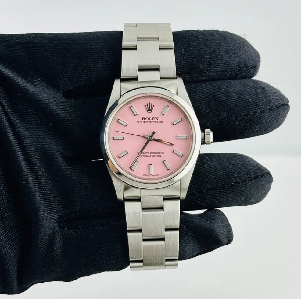 20252122_xvmwtoz6hsrfsnte5wm1ncle1flu.webp Rolex Air-King AM Pink Stick Dial on Oyster Ref. 14000 - Image 1