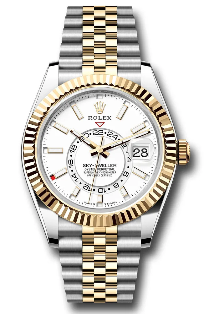 20252126_ovvjndcm087vzc286g3pzloti0wn.webp Rolex SkyDweller White Index Dial on D-Link Jubilee Ref. 336933 with New Style Card (green) 2023 - Image 1