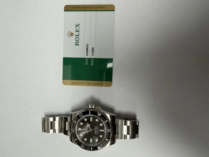 Rolex Submariner No-Date Black Dial on Oyster Ref. 114060 with New Style Card (White) 2019 - Image 5