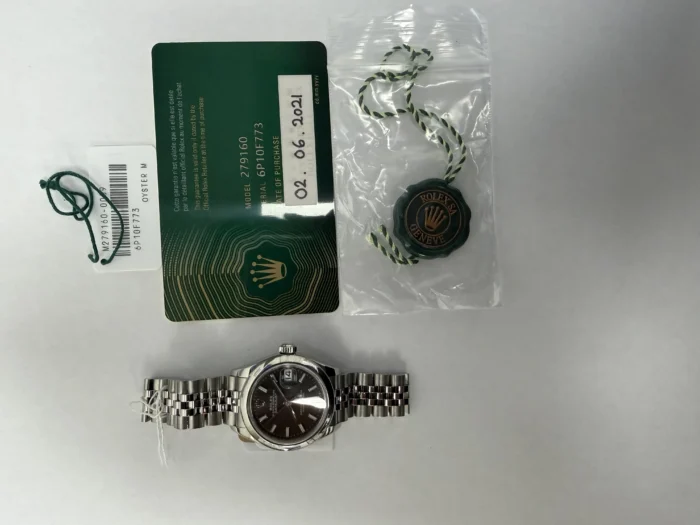 Rolex Datejust Lady Dark Grey Index Dial on Jubilee Ref. 279160 with New Style Card (green) 2021 - Image 5